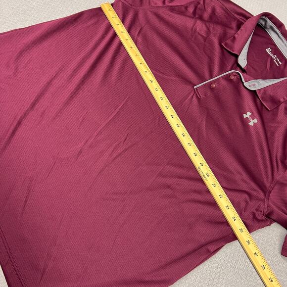 Under Armour Polo Shirt Mens 3XL Red Loose Fit Heatgear Performance Golf Stretch - Picture 6 of 7